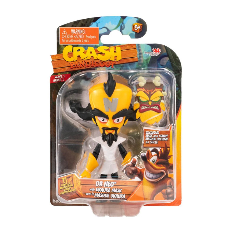 Crash Bandicoot Action Figure - Dr Neo With Uka Uka Mask - لعبة